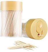TRTRin Bamboo Wooden Toothpicks [3000 Count]-With 2-Pack Reusable Toothpick Holder, Sturdy Smooth...