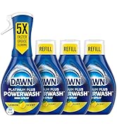 Dawn Platinum Powerwash Dish Spray, Dish Soap, Lemon Scent, 1 Starter Kit 16 Oz Bottle and 3 Refi...