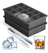 Silicone Ice Cube Trays for Freezer 2 Pack, Easy Release Square Ice Cubes Mold, Best Rubber Ice C...