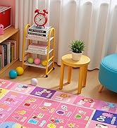 Macgace ABC Kids Rug for Playroom, 3x5 Pink Purple Washable Classroom Area Rugs, Toddler Educatio...