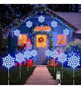 Brightown Snowflake Lights Outdoor, 10 Large Snowflake Christmas Pathway Lights, Christmas Decora...