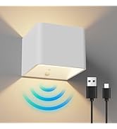GCDFGV Battery Operated Wall Sconce, Motion Sensor Wall Light, USB Rechargeable LED Wall Lights, ...