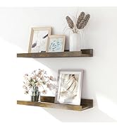 Solrot Floating Shelves for Wall Decor, Wall Mounted Wood Storage Shelf for Bedroom, Living Room,...