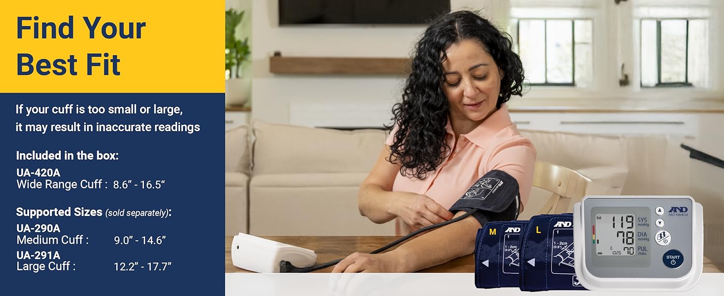 AD Medical.UA-767F - B00ZTTAV5Q Multi user Blood Pressure Monitor Find your best cuff fit