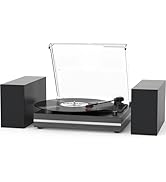Vinyl Record Player with External Speakers Belt-Drive Turntable for Vinyl Records Dual Stereo Spe...