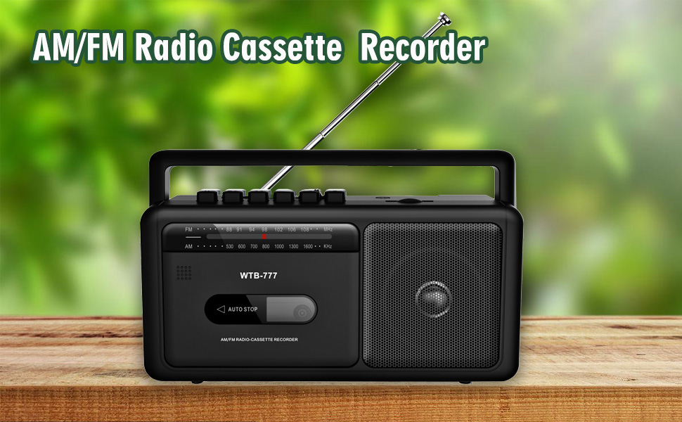 AM FM Radio Cassette Recorder black
