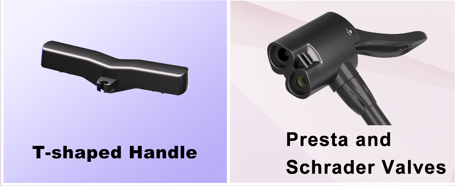 Bike Pump Air Bicycle Pump Inflator for Presta and Schrader Valve Tire Pump