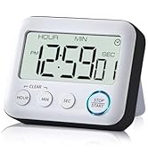 PIAMIG Digital Kitchen Timer Alarm Clock for Cooking, Large LCD Display Multi-Function, Strong Ma...