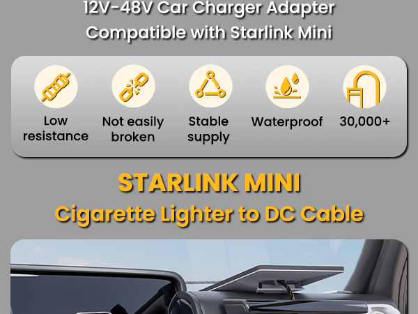 Starlink Mini Cable 12V Power Cable