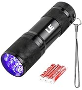 LE Black Light Flashlight, Small UV Lights 395nm, Portable Ultraviolet Light Detector for Invisib...