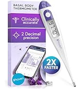 Digital Basal Body Thermometer, 1/100th Degree High Precision, Quick 60-Sec Reading, Memory Recal...