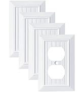 Pure White Classic Beadboard Wall Plates,Light Switch Covers,Electrical Outlet Covers, Switch Pla...