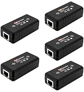 5-Pack PoE Extender Kit – 1-Channel Ethernet Passthrough Switch, for 10/100Mbps Networks, Complie...