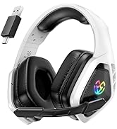 Wireless Gaming Headset for PC, Ps5, Ps4, 2.4 Ghz USB &amp; Type-C Gaming Headphones with Microphone,...