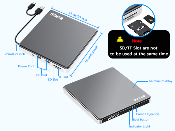 usb 3.0 type c slim cd burner portable optical dvd drive plug and play