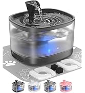 Veken Cat Water Fountain with Detachable Tank, Easy to Clean &amp; Assemble, 84oz/2.5L Automatic Pet ...