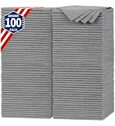 FIXSMITH Shop Towels, Pack of 100, Grey Microfiber Cleaning Cloth Bulk, Microfiber Towels for Car...