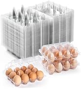 AYAYGD 65 Pack Egg Cartons Cheap Bulk 12 Count,Clear Plastice Bulk Egg Cartons for Chicken Eggs,R...