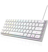 Mini 60% Gaming Keyboard, Upgrade RGB Backlit 61 Key Ultra-Compact Keyboard, MageGee TS91 Ergonom...