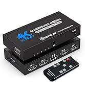 HDMI Switch with Remote 5 Port 4K 60Hz, NerdEthos 5 in 1 Out HDMI Switcher Hub Selector Box Suppo...