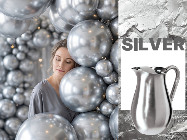 PartyWoo Silver Balloons