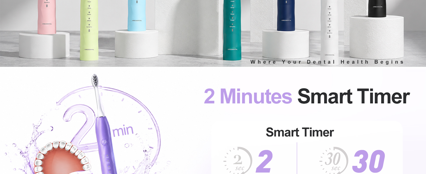 2 minutes smart timer electric toothbrush