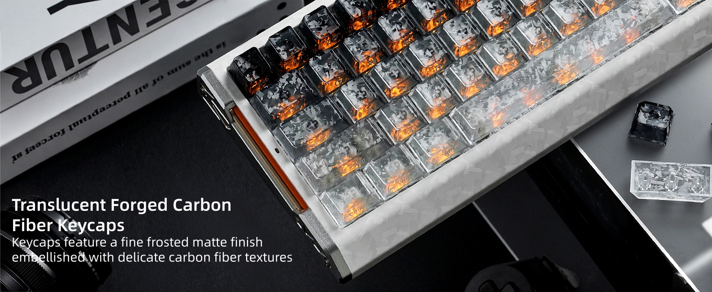 Clear Jelly Keycaps, Translucent Keycaps Set Gradient Grey Keycaps 120 Keys Custom Keycaps