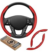 GSPSCN Universal Car Carbon Fiber Steering Wheel Cover Anti-Skid,Butterfly Steering Wheel Cover,N...