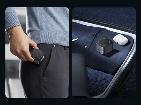 Compact wireless charger, pocket-sized convenience for on-the-go charging