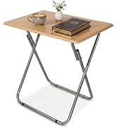 American Dream Storage Solutions 29 Inch Cherry Wood Veneer Folding Jumbo Wooden TV Tray Table Co...
