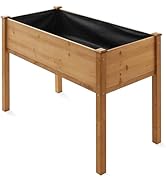 Casafield Outdoor Raised Garden Bed - Elevated Wood Planter Box with Legs and Liner for Vegetable...