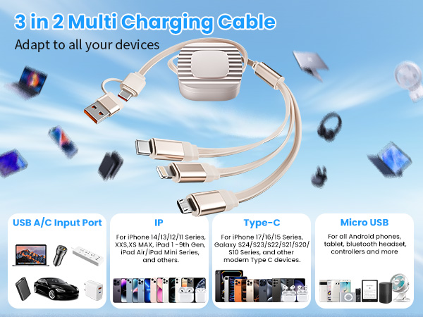usb c multi charging cable