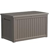 XXL 230 Gallon Large Resin Deck Box, Outdoor Lockable Storage Box for Patio Cushions Furniture, P...