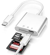 USB C SD TF Card Reader for iPhone 17/16/15 with PD 30W Charging, 3-in-1 Type C Trail Camera Adap...