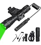 DARKBEAM Green Light Flashlight Tactical LED USB Rechargeable Zoomable Light Kit, Portable Mini G...