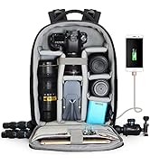 CADeN Camera Backpack Professional DSLR Bag with USB Charging Port Rain Cover, Photography Laptop...