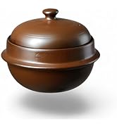 BALWOO Earthenware 2.5L(84.5oz) Ttukbaegi Korean Clay Pot Rice Cooker/Handmade Ceramic Bowl for B...