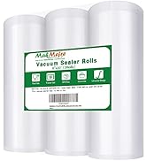 MakMeFre 3 Pack 8"x20'(3Rolls) Vacuum Sealer Bags Rolls for Food,Commercial Grade, BPA Free,Punct...