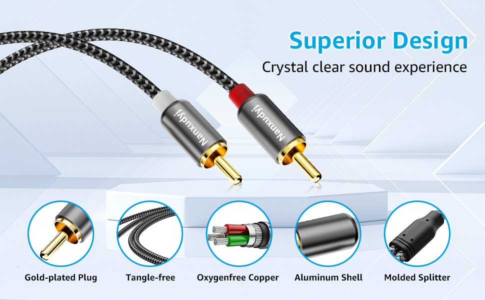 Gold Plated 2RCA Plugs Connectors