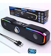 Computer Speakers for Desktop PC, Touch Lights Computer Soundbar with Bluetooth, PC Speakers Gami...