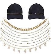DICOSMETIC 8Pcs 8 Styles Hat Chain Bulk Trucker Hat Charm Stainless Steel Golden Link Chains Char...