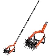 Walensee Rotary Cultivator Tool, Adjustable Garden Hand Tiller with Stainless Steel Pole, 2-in-1 ...