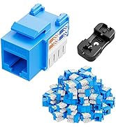 iwillink 10Gbps Cat6 Keystone Jack and Punch-Down Stand, 50-Pack, RJ45 Ethernet Keystone Jacks, 9...