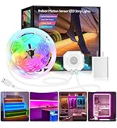 Daymeet Motion Sensor LED Strip Lights, 16.4ft RGB Motion Activated Under Bed Lights with Automat...
