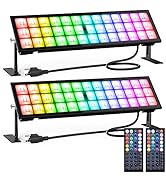 Onforu 2 Pack 72W LED Wall Washer Light, IP66 Waterproof Outdoor Stage Light Bar with Timing, RGB...