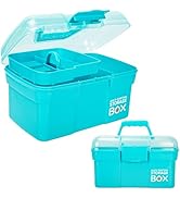 TERGOO 11in Mutipurpose Storage Box Organizer with Removable Tray, Portable Small Craft Box with ...