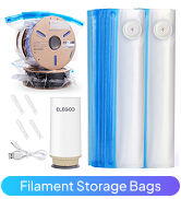 filament storage bags with auto pump