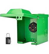 RVINGPRO 50 Amp 125/250 Volt RV/EV Power Outlet Box, Enclosed Lockable Weatherproof Outdoor Elect...