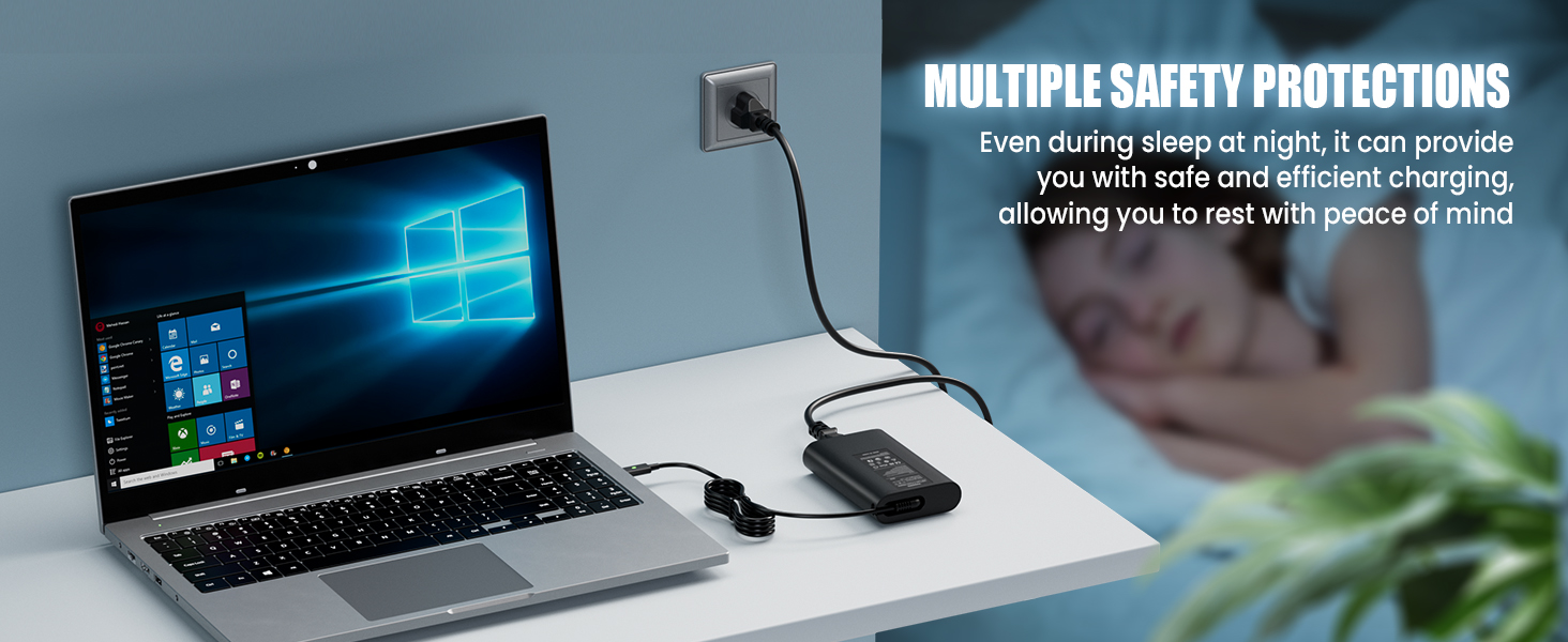 USB-C Laptop Charger Slim Power Adapter