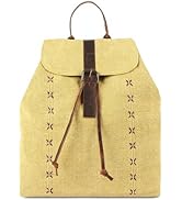 KomalC backpack for Women and Men, made with Jute &amp; Premium Buffalo Leather accents- Stylish, Eco...